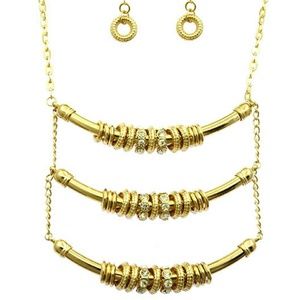 16 inch 3 bar necklace and earrings